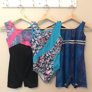 5 Gymnastics Leotards sz 10/12
